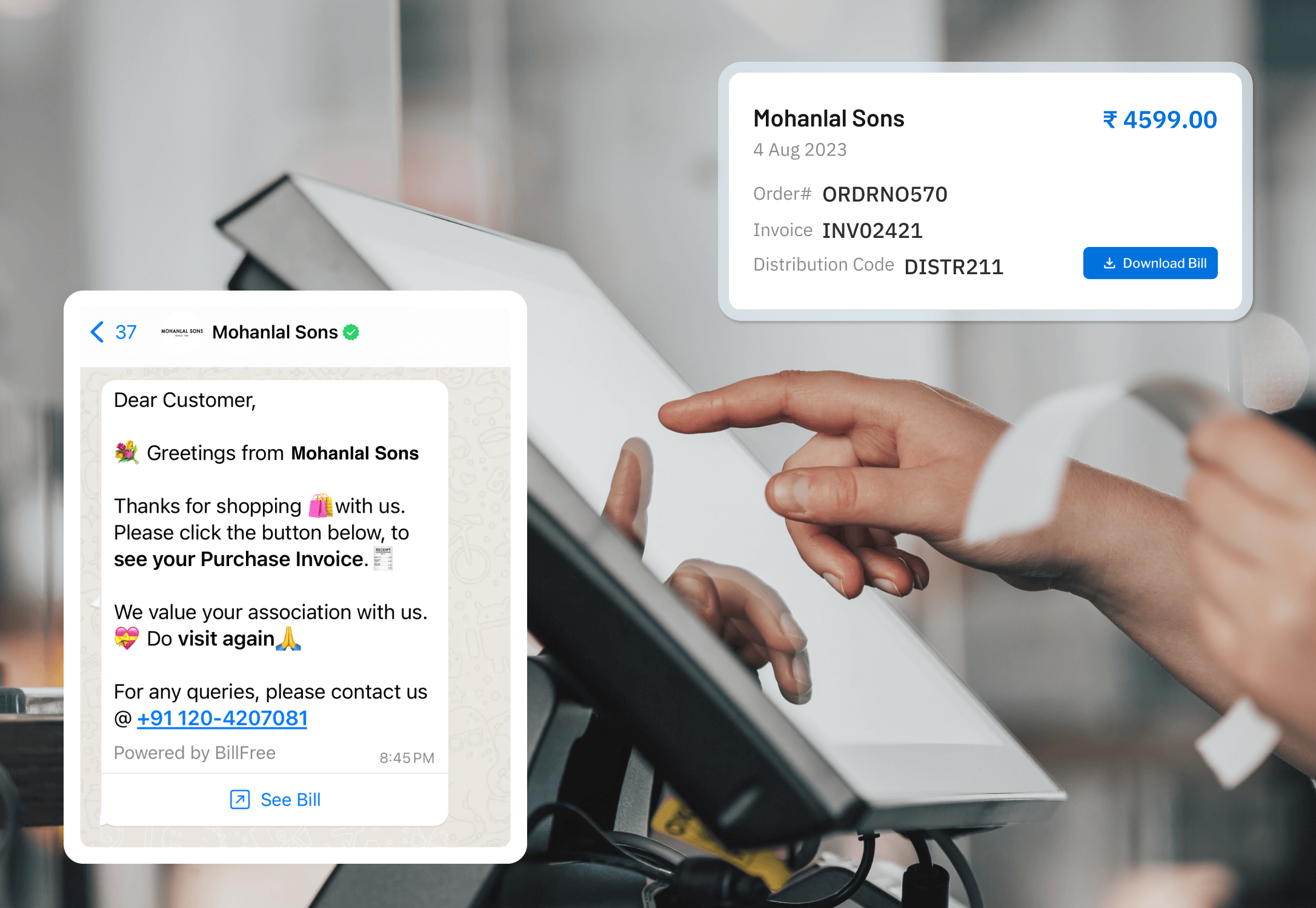 Send digital bills on WhatsApp