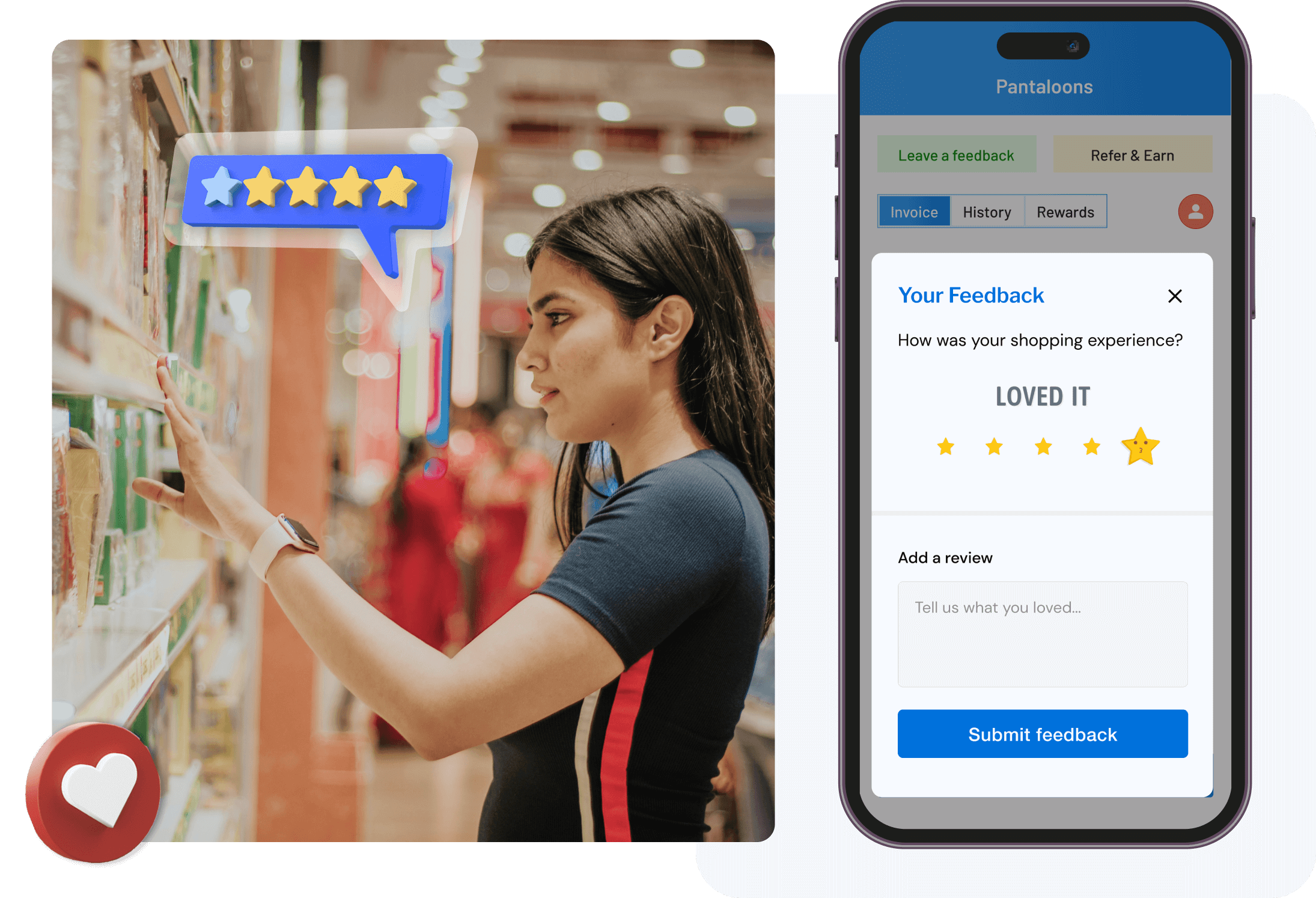 Collect reviews and feedback via digital bills